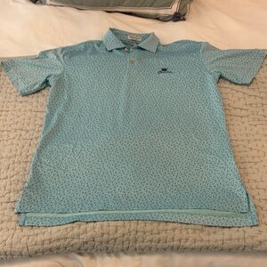 Peter Millar Light Blue Patterned Polo Shirt- Concession
